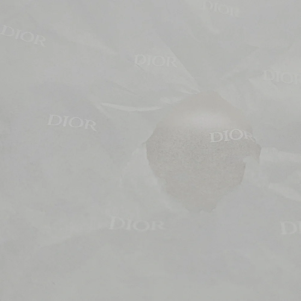 DIOR Gift box with ribbon, tissue, drawstring bag, White/gold, Medium